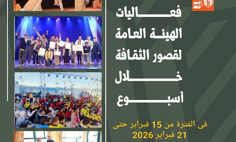 فعاليات الهيئة العامة لقصور الثقافة خلال اسبوع 