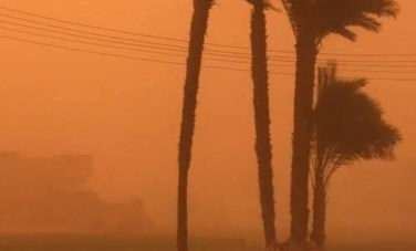 عاصفة ترابية تضرب أسيوط