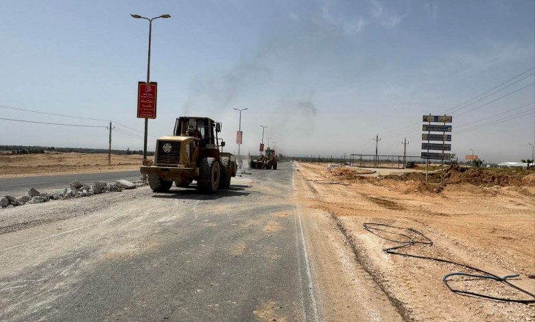 أعمال تطوير الطريق بين محافظة أسيوط ومدينة أسيوط