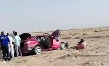انقلاب سيارة على صحراوي قنا