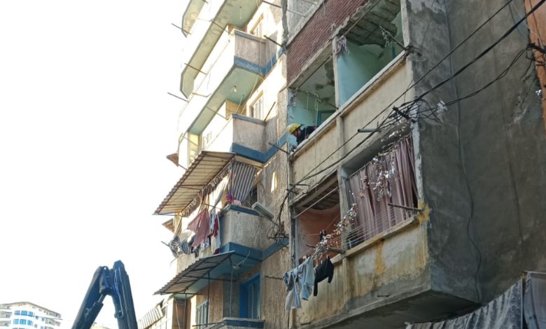 انهيار جزئي بعقار بالإسكندرية