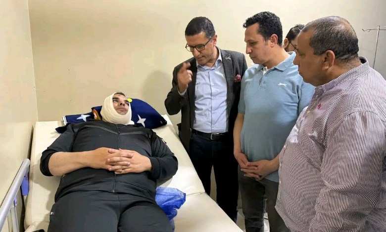 المجني عليه داخل المستشفى 