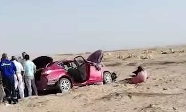 انقلاب سيارة على صحراوي قنا