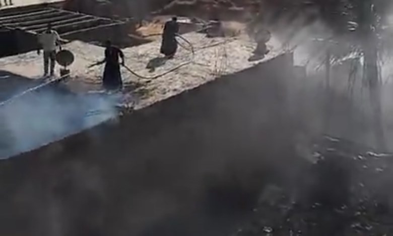 حريق يلتهم 4 منازل ة7 أحواش بقنا 