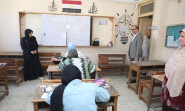 المحافظ يتفقد احدى لجان المنيا