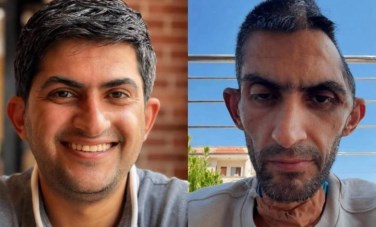 الصحفي الفلسطيني مجاهد بني مفلح  قبل وبعد السجن